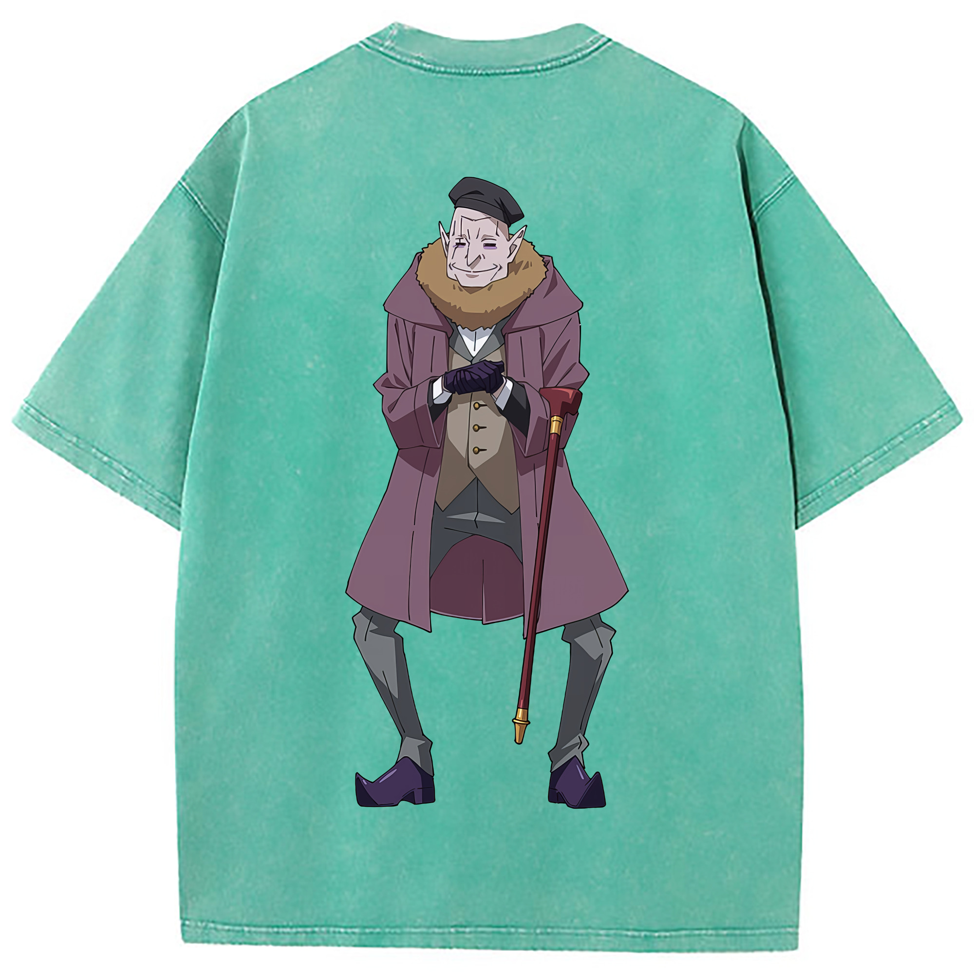 （画像用） 転スラ Regarding Reincarnated to Slime 綿100% ヴィンテージ風 半袖Tシャツ（背面プリント）